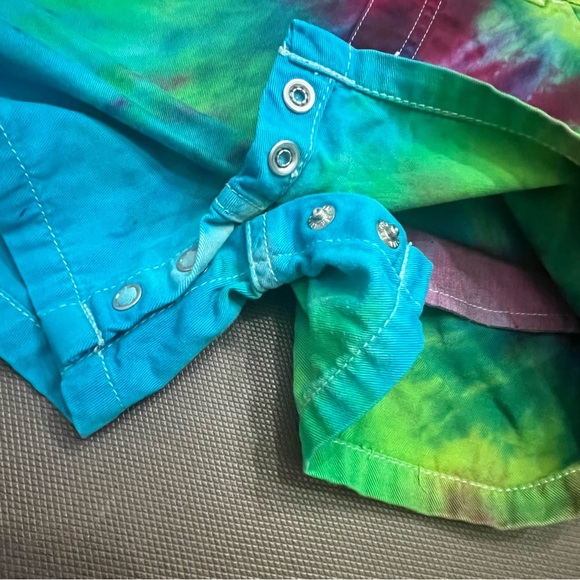 Old Navy Baby Overalls Tie Dye Rainbow Hippie Carpenter 100% Cotton 18-24 months - Picture 6 of 8